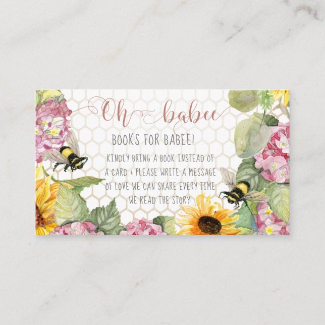 Oh Babee Bumblebee Sunflower Girl Books for Baby Business Card (Front)