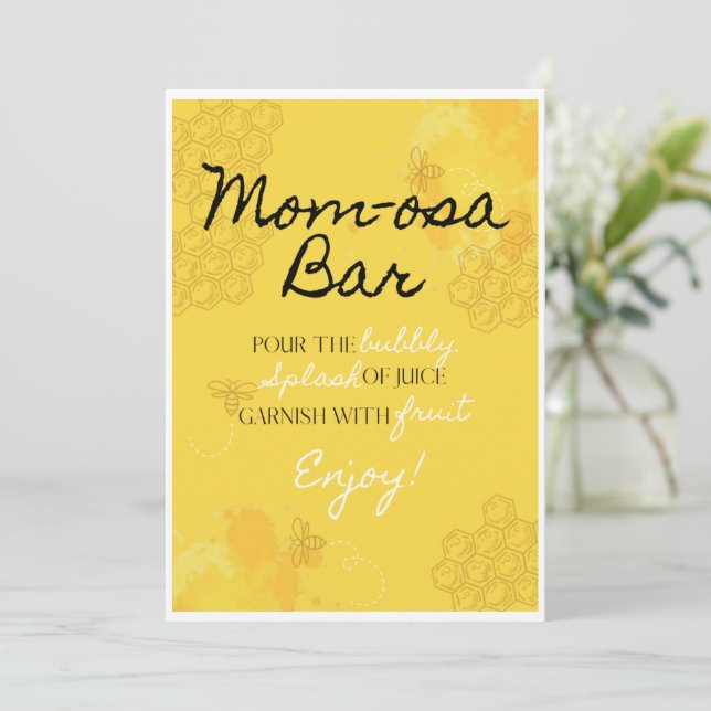 Oh Babee Mum-osa Bar Table Card (Standing Front)