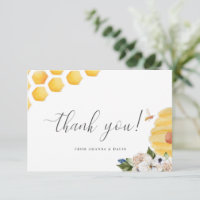 Oh Babee Watercolor Bee Yellow Floral Baby Shower