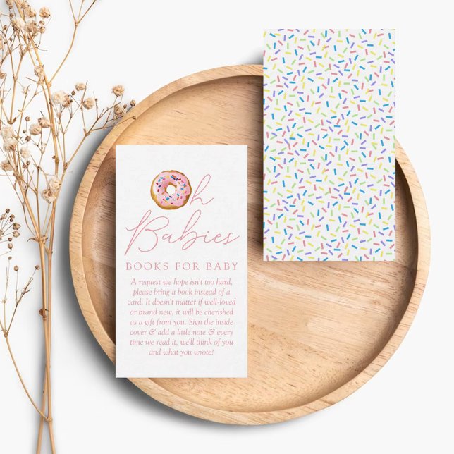 Oh Babies Doughnut Sprinkle Baby Shower Book Reque Enclosure Card (Creator Uploaded)