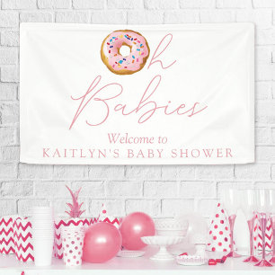 Oh Babies Doughnut Sprinkle Twin Baby Shower Welco Banner