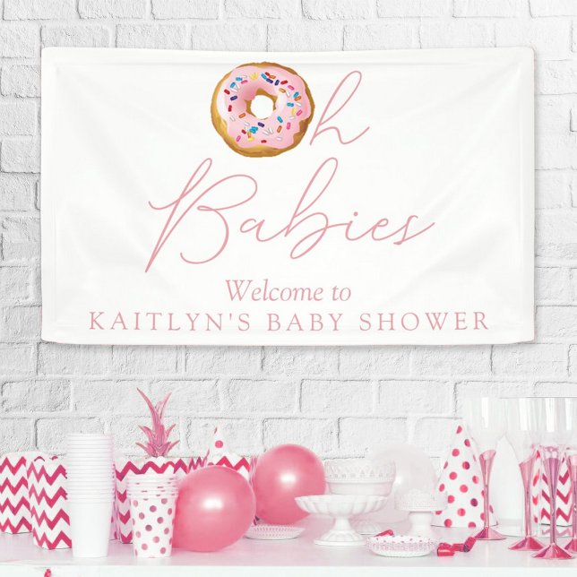 Oh Babies Doughnut Sprinkle Twin Baby Shower Welco Banner (Creator Uploaded)