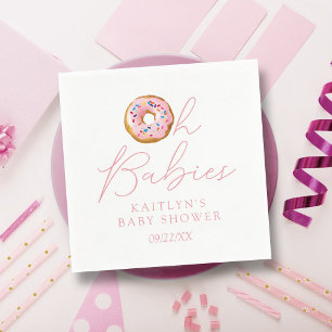 Oh Babies Doughnut Sprinkle Twin Girls Baby Shower Napkin