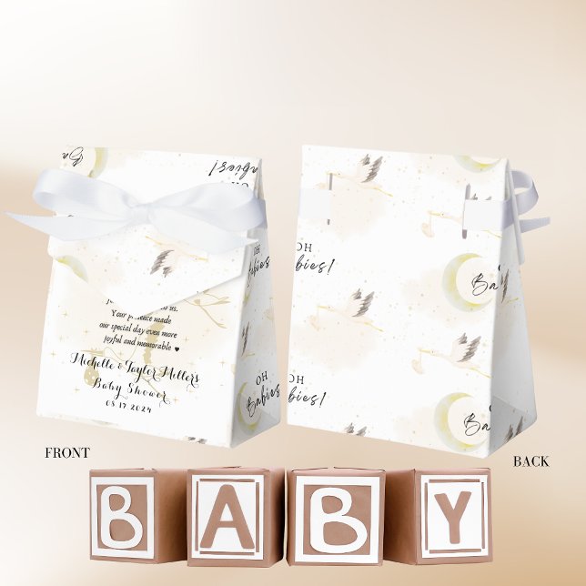 Oh Babies! Neutral Twin Storks  Favour Box (Creator Uploaded)