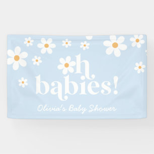 Oh Babies! Retro Daisy boho baby shower Banner