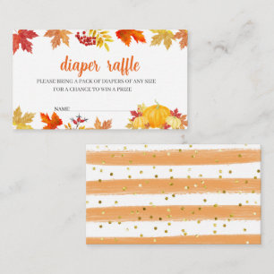 Oh Baby A littel pumpkin baby shower diaper raffle Enclosure Card