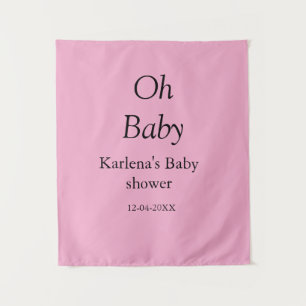 Oh baby add name baby shower date simple minimal t tapestry