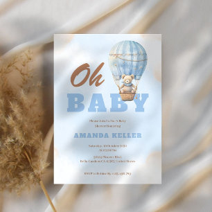 Oh Baby Air Ballons Cute Baby Shower Invitation