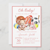 Oh Baby ALL STAR SPORT Baby Shower Invitation