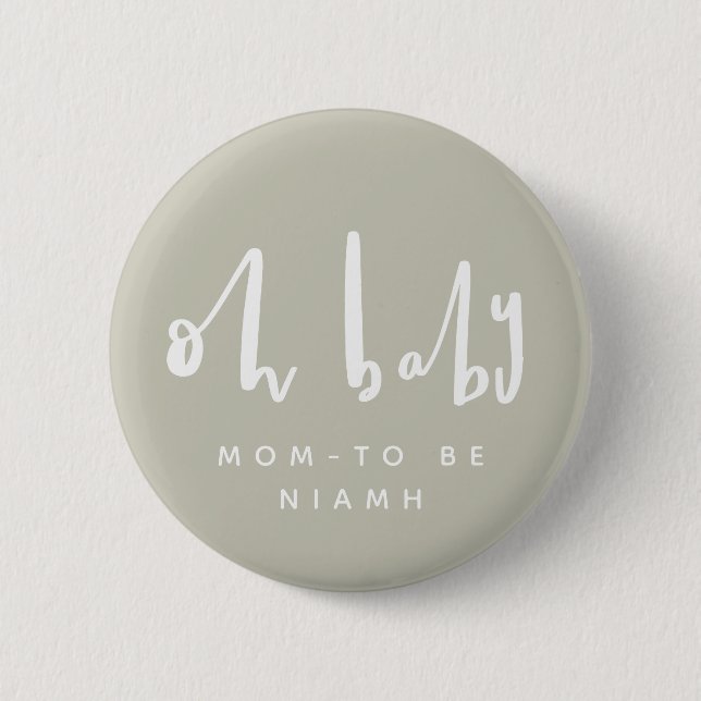 OH baby, baby shower buttons (Front)