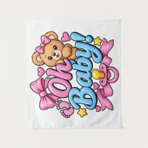 Oh Baby! Baby Shower Celebration Design Tapestry