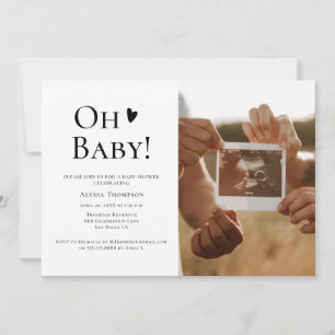 Oh Baby Baby Shower custom Ultrasound Photo Invitation