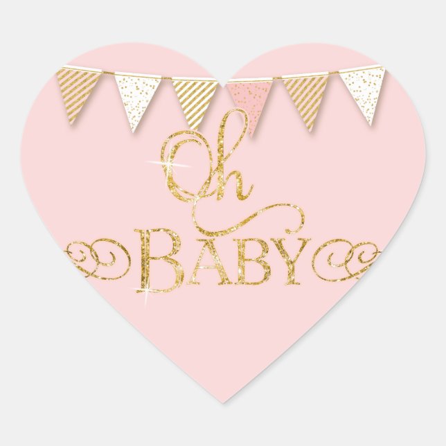 OH BABY!  Baby Shower Favour Sticker Banner Pennan (Front)