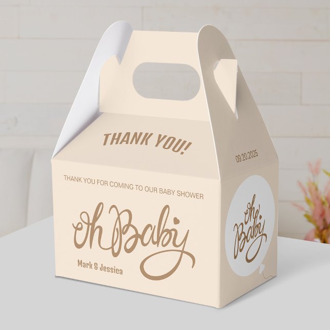 Oh baby - Baby Shower Gable Box (Beige) (Creator Uploaded)