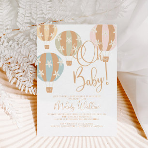 Oh Baby, Baby Shower, Gender Neutral, Mum to Be Invitation