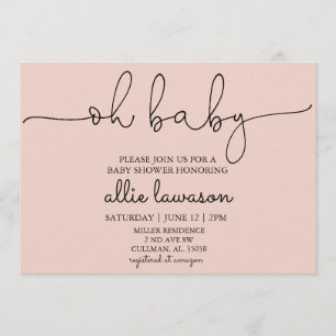 Oh Baby   Baby Shower Invitation