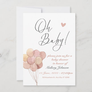 Oh Baby ,  Baby Shower Invitation