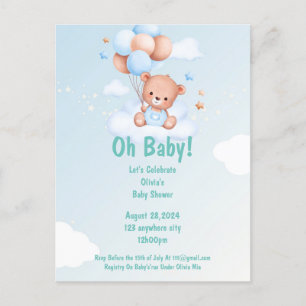 OH BABY BABY SHOWER INVITATION FOR BOYS