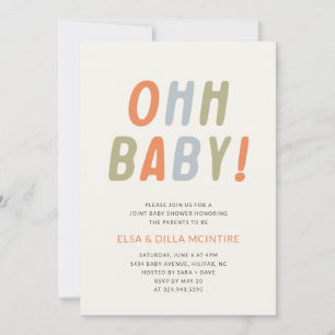 Oh Baby Baby Shower Invitation Gender Neutral