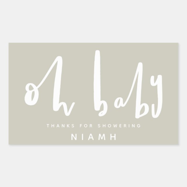 Oh baby, baby shower party thank you stickers (Front)