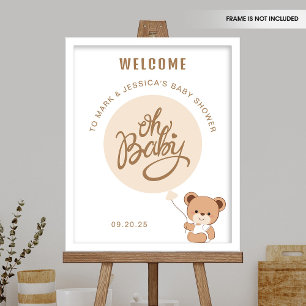 Oh Baby - Baby Shower Welcome Poster - Balloon