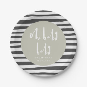 OH baby baby, twin baby shower paper plates