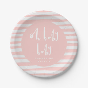 OH baby baby, twin baby shower paper plates