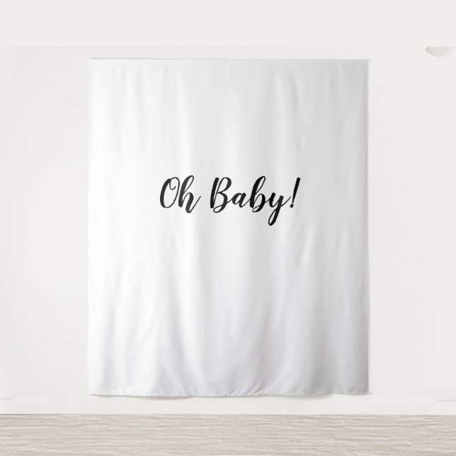 Oh Baby Backdrop Oh Baby Banner Tapestry (Front)