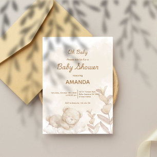 Oh baby ! Bear Sleep Boho Baby Shower Invitation