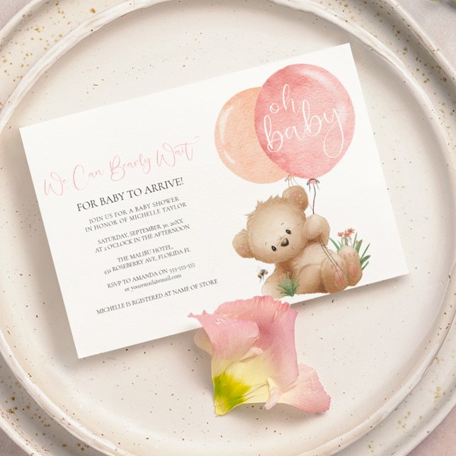 Oh Baby Bear & The Bee Baby Shower Invitation (Creator Uploaded)