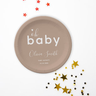 Oh Baby Beige Paper Plate