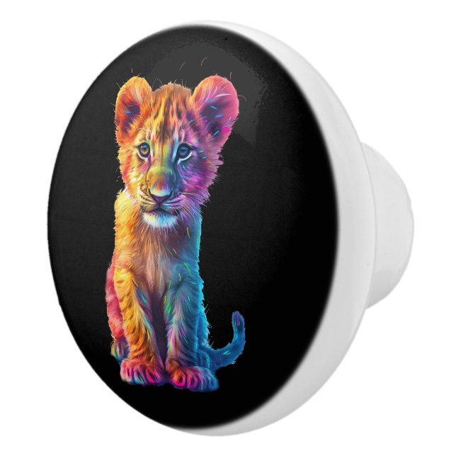 Oh Baby Big Cat Cub  Ceramic Knob (Right)