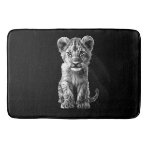 Oh Baby Big Cat Cub Grey Bath Mat