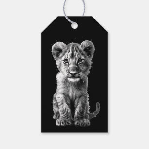 Oh Baby Big Cat Cub Grey Gift Tags