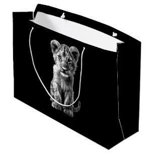 Oh Baby Big Cat Cub Grey Large Gift Bag