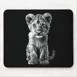 Oh Baby Big Cat Cub Grey Mouse Pad