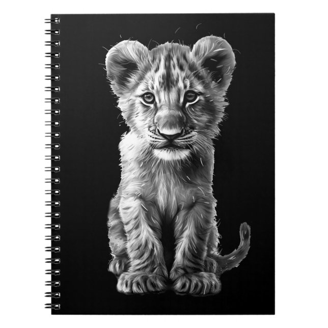 Oh Baby Big Cat Cub Grey Notebook (Front)