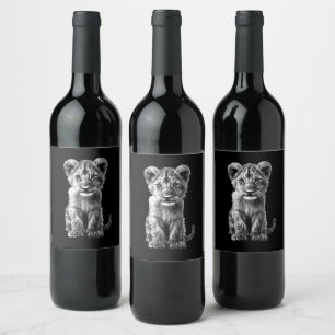 Oh Baby Big Cat Cub Grey Wine Label