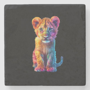 Oh Baby Big Cat Cub  Stone Coaster