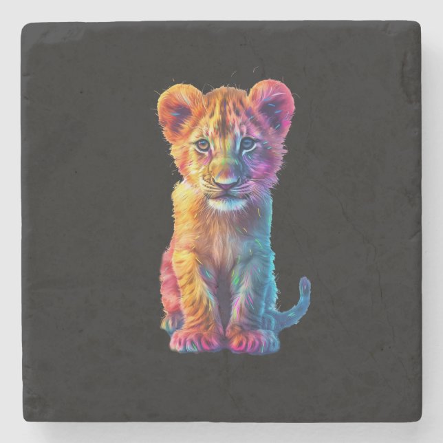 Oh Baby Big Cat Cub  Stone Coaster (Front)