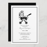 Oh Baby Black Damask Pram Baby Shower