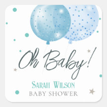 Oh Baby Blue Balloons Boy Baby Shower