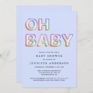 Oh Baby Blue Boy Shower Invitation