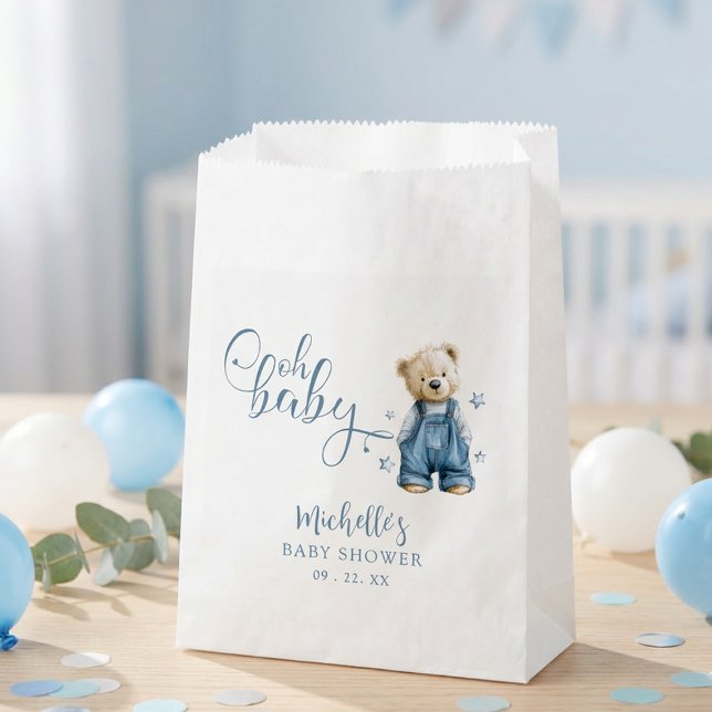 Oh Baby Blue Jean Baby Denim Baby Shower Favour Bag (Creator Uploaded)
