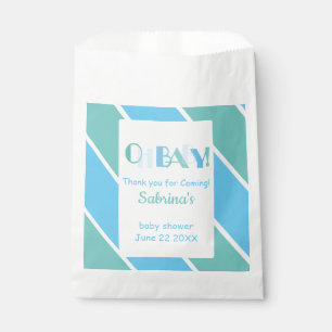 Oh Baby Blue Modern Baby Shower Favour Bag