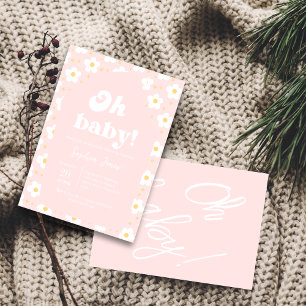 Oh Baby! Blush Pink Floral Baby Shower Invitation