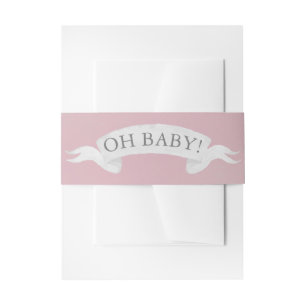 "Oh baby!" Blush PinkTwinkle Little Star Invitation Belly Band