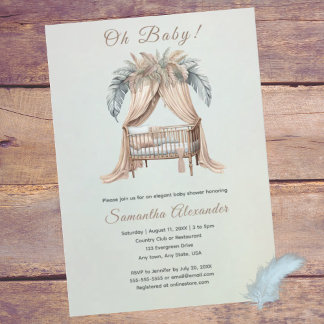 Oh Baby boho baby shower  Invitation