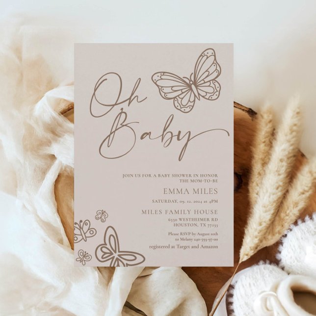 Oh Baby Boho Baby Shower Invitation (Creator Uploaded)