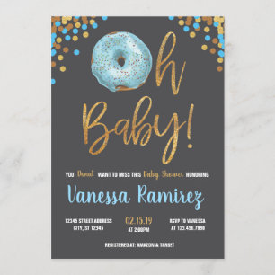 Oh Baby Boy Doughnut Baby Shower Sprinkle Invitati Invitation